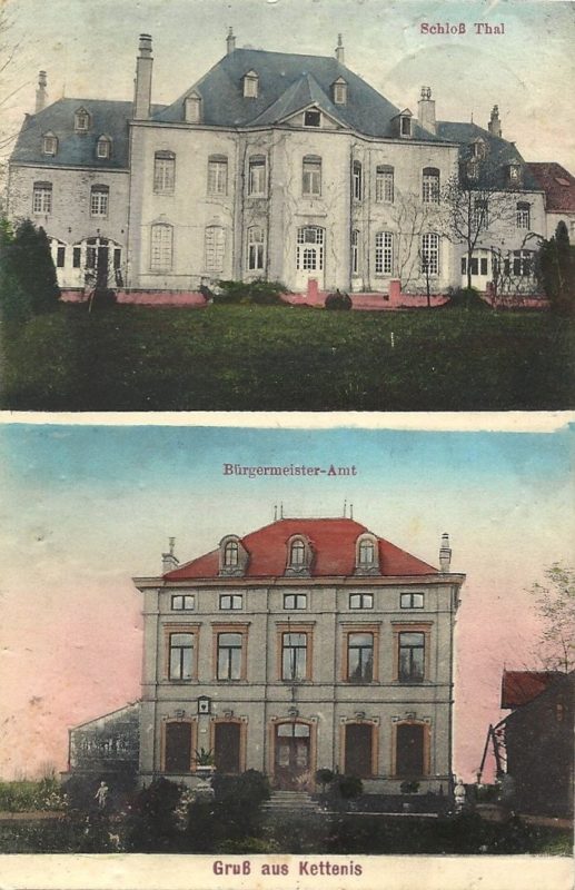 Ansichtskarte Kettenis mit Gemeindehaus und Schloss Thal