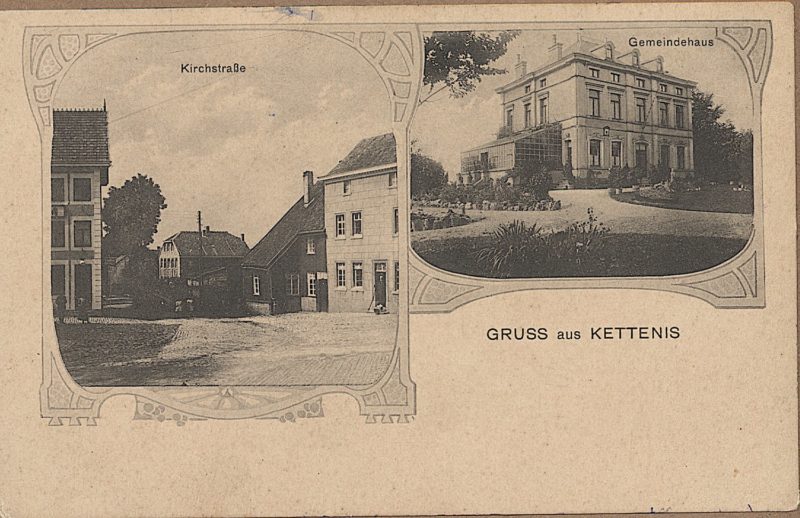 Ansichtskarte Kirchstraße (heute Winkelstraße) und Gemeindehaus